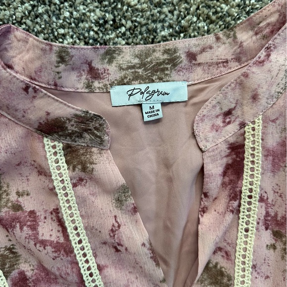 Pink Blush Pink Floral Lace Trim Maternity Long Sleeve Maxi Dress 🩷🌸 - Picture 6 of 9